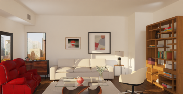 Wohnzimmer mit RT gerendert